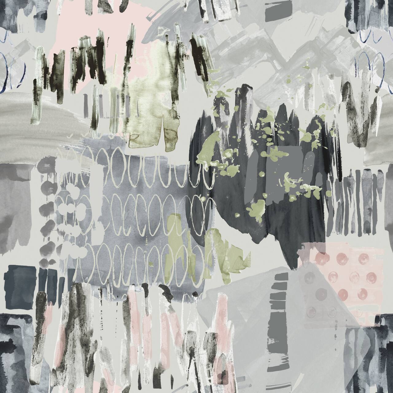 RoomMates Tamara Day Gray Abstraction Peel & Stick Wallpaper Mural